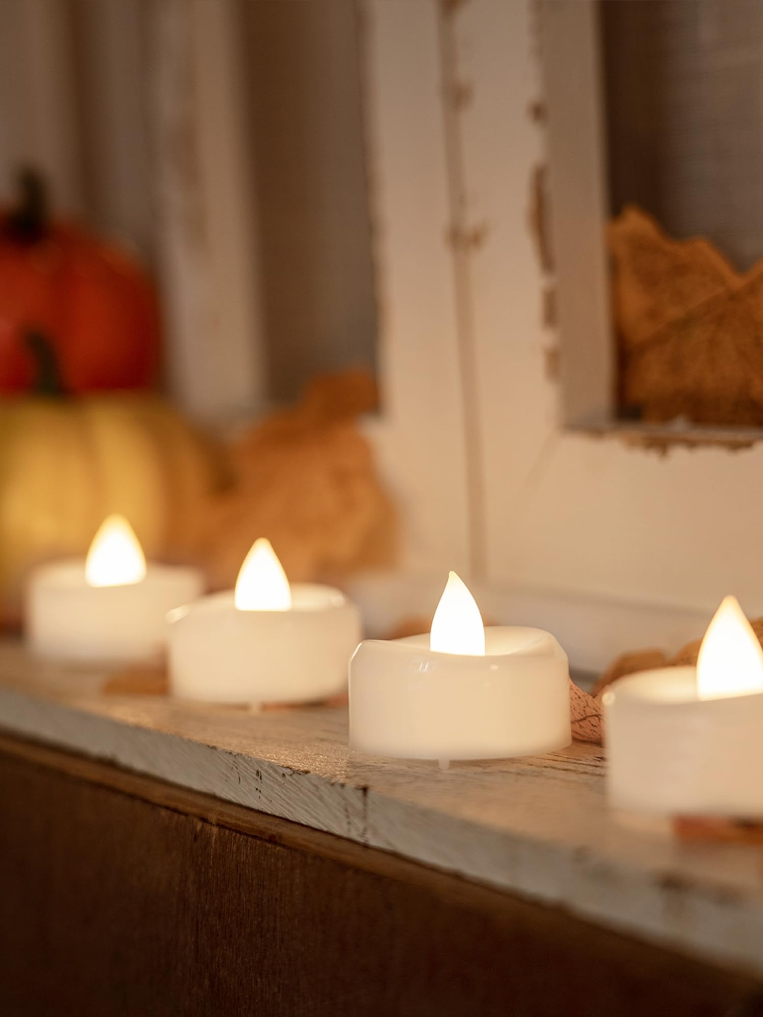 Merrynights twelve-pack flameless tea lights for festive tables
