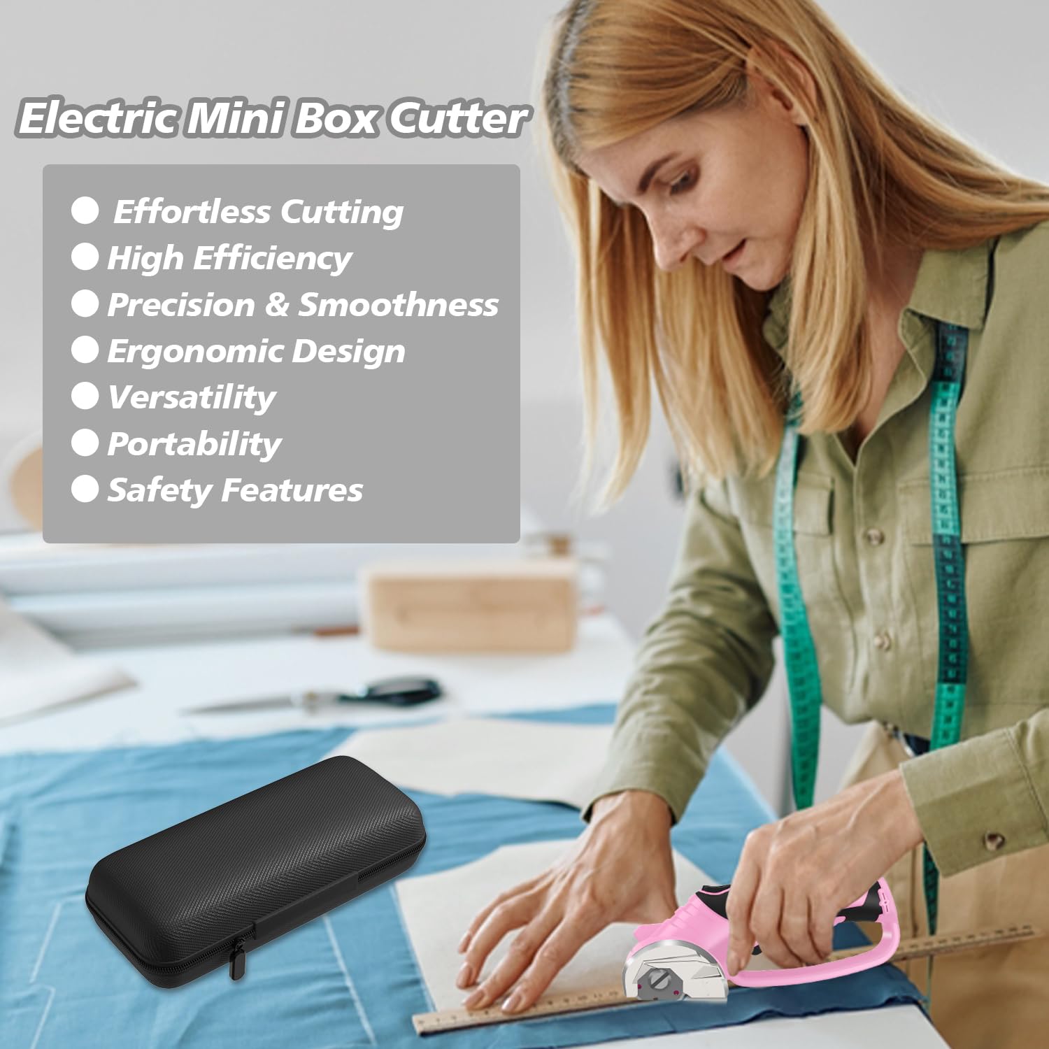 Mershca 4V battery provides cordless flexibility for mobile cutting.