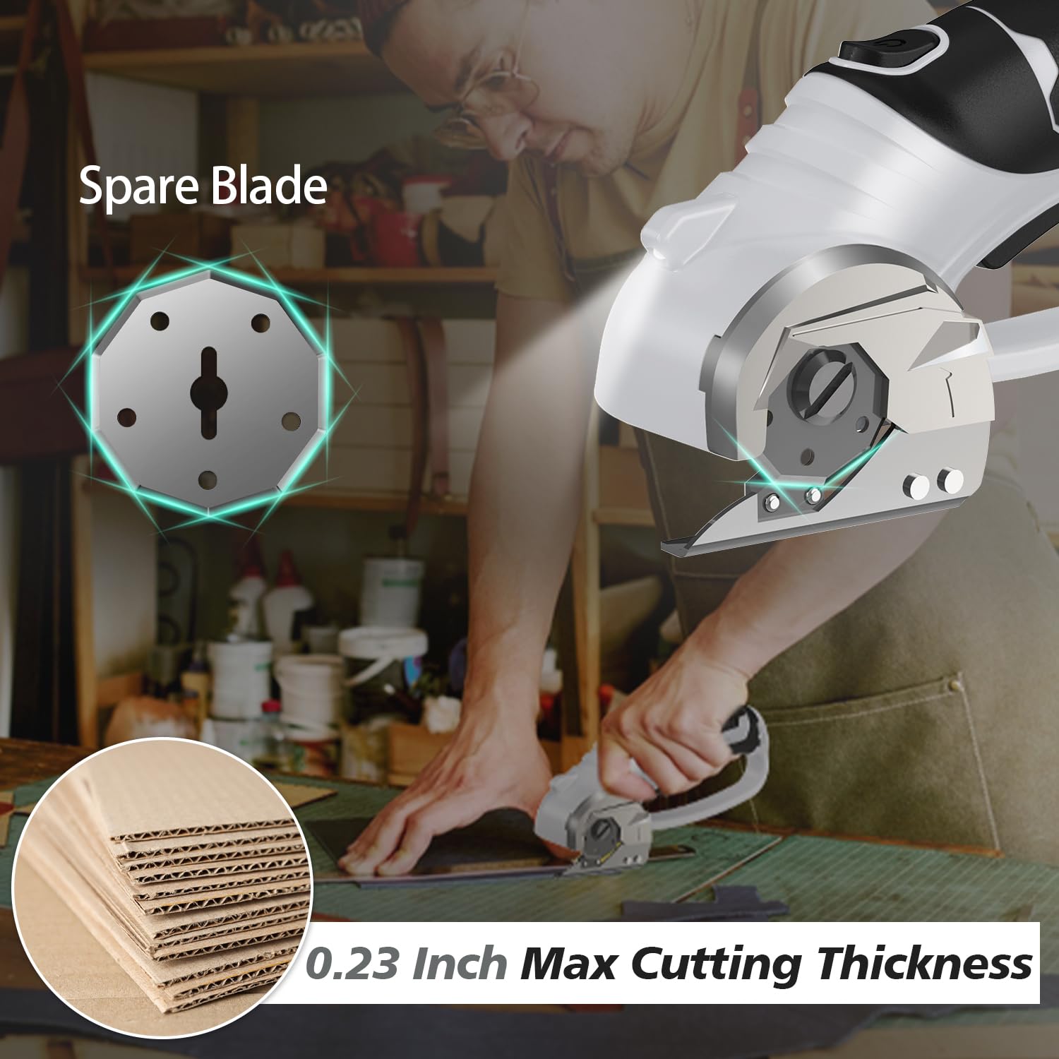 Mershca cordless scissors LED light illuminates work area for precise cuts