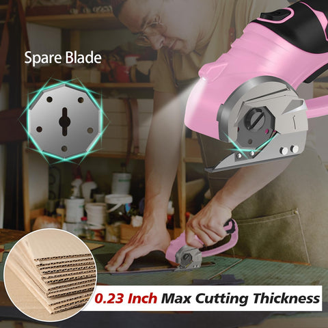 Mershca cordless electric scissors with LED light for precise cuts in dim rooms.