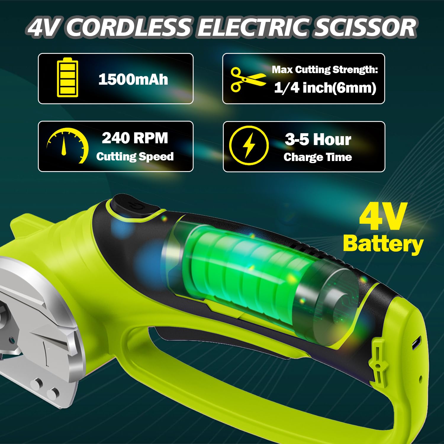 Mershca cordless electric scissors safety shield and LED light improve visibility