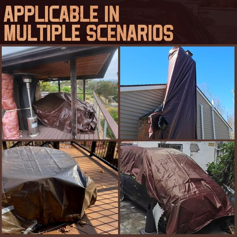 MERUYOO large tarp covers carport and equipment efficiently.