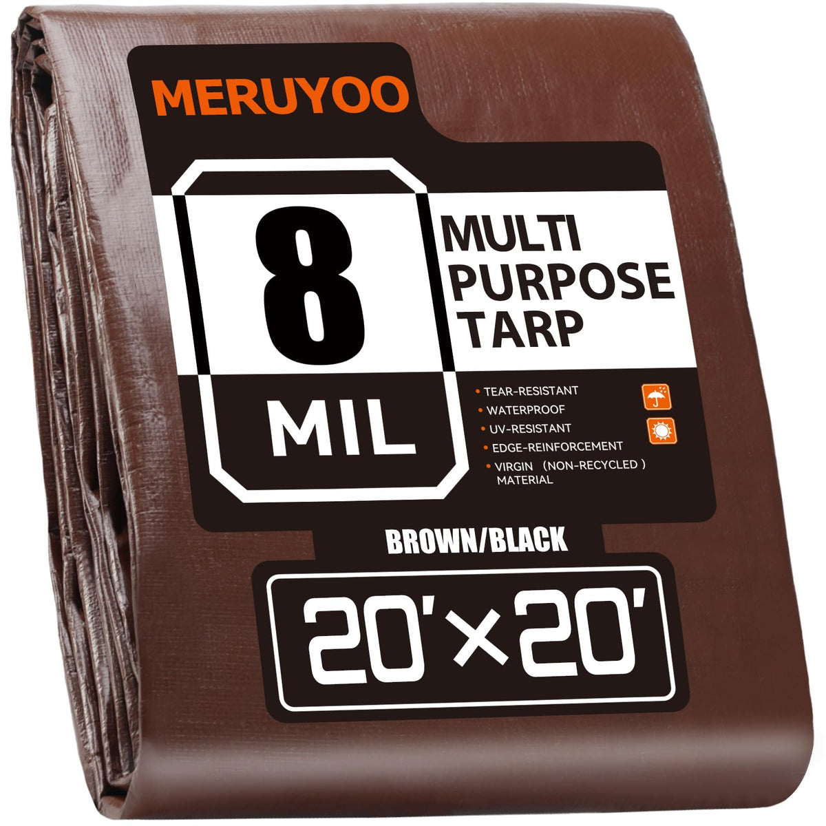 MERUYOO tarp with reinforced corners for durable outdoor protection.