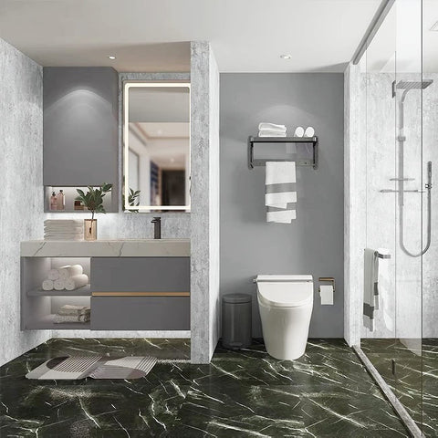Mervercoy grey wallpaper finished look with seamless splicing