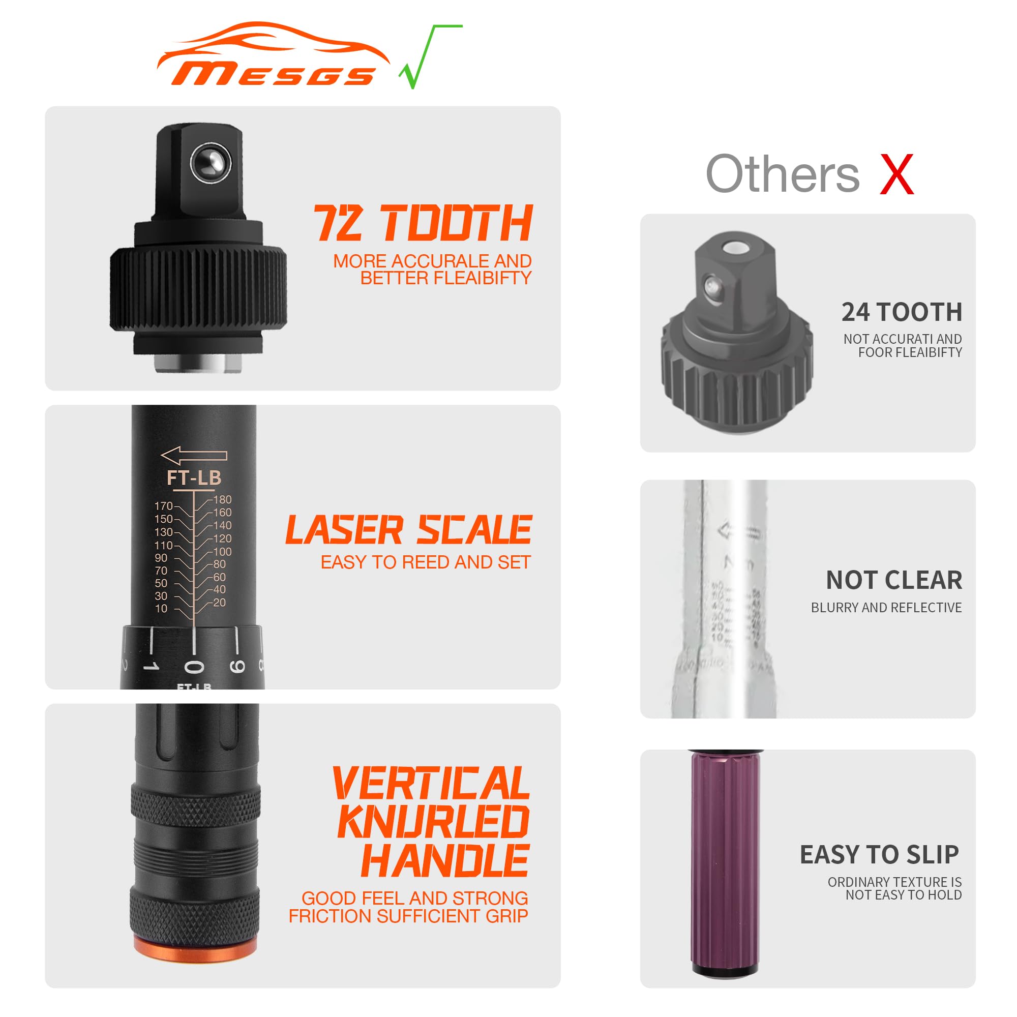 MESGS torque wrench ideal for bikes, motorcycles, and cars.