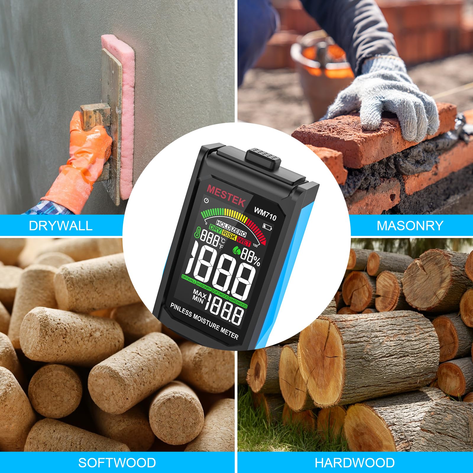 MESTEK non-destructive measurement technology preserves surface while testing moisture.