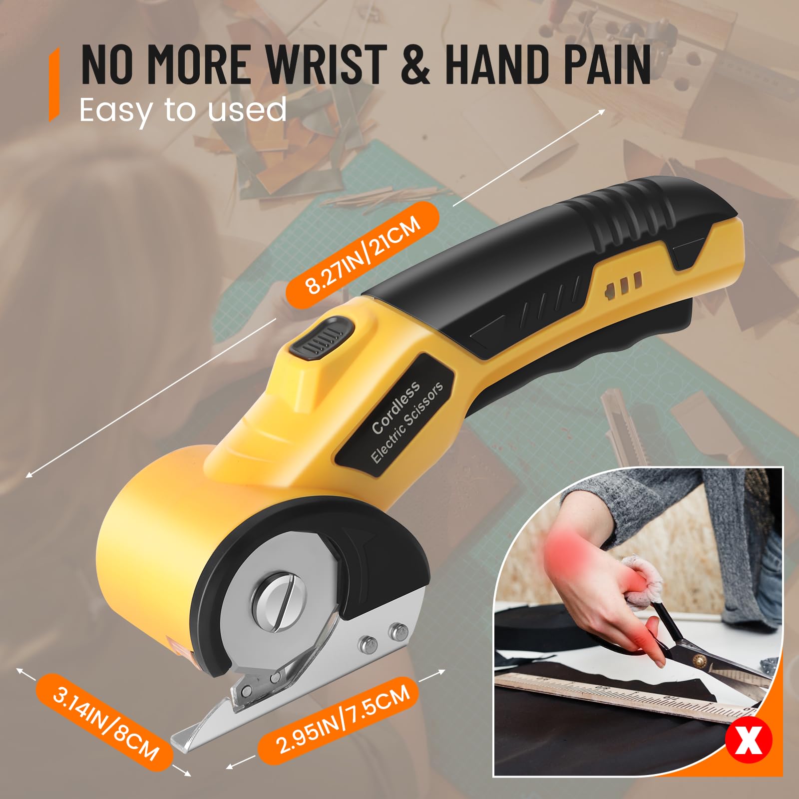 MESUADESI ergonomic grip reduces fatigue during extended crafting tasks.