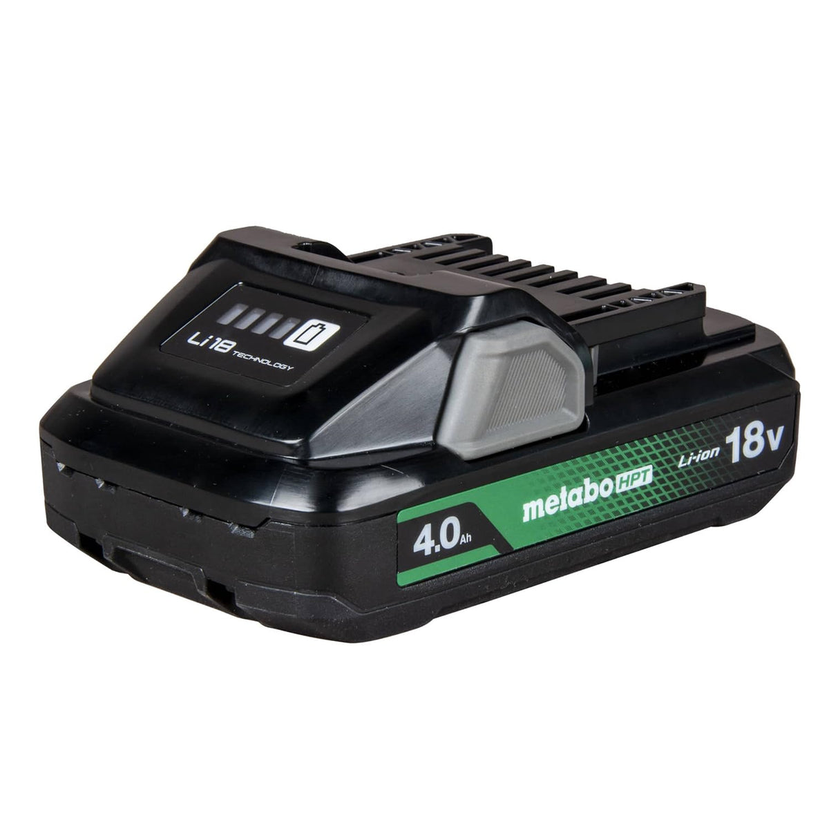 Metabo HPT 18V 4.0Ah battery with slide-type design for quick tool swaps