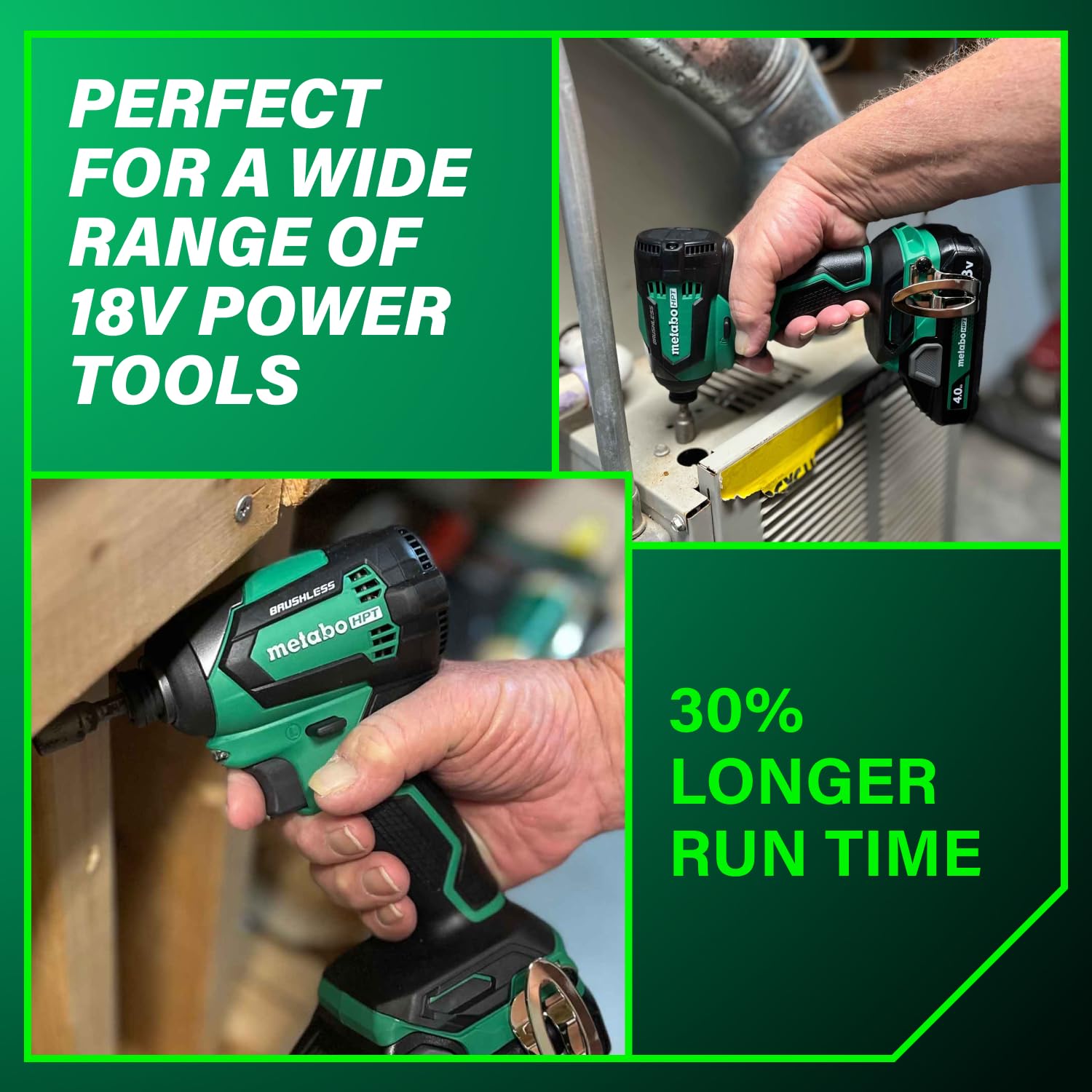 Metabo HPT battery indicator shows remaining power