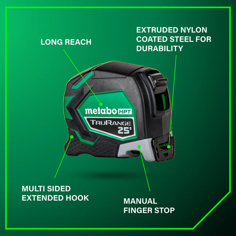 Metabo HPT measuring tape lightweight at 1.2 pounds for comfort