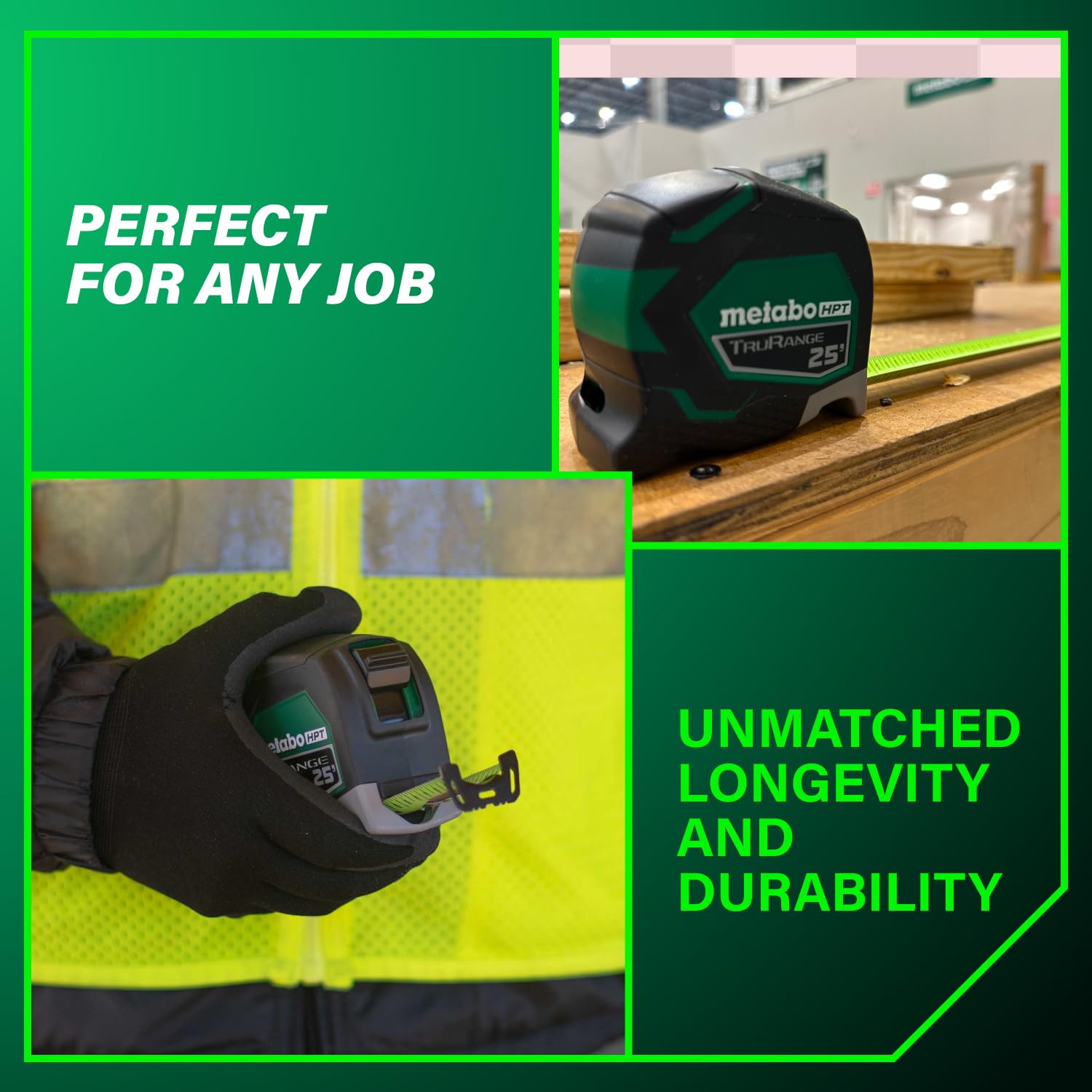 Metabo HPT measuring tape manual finger stop for speed
