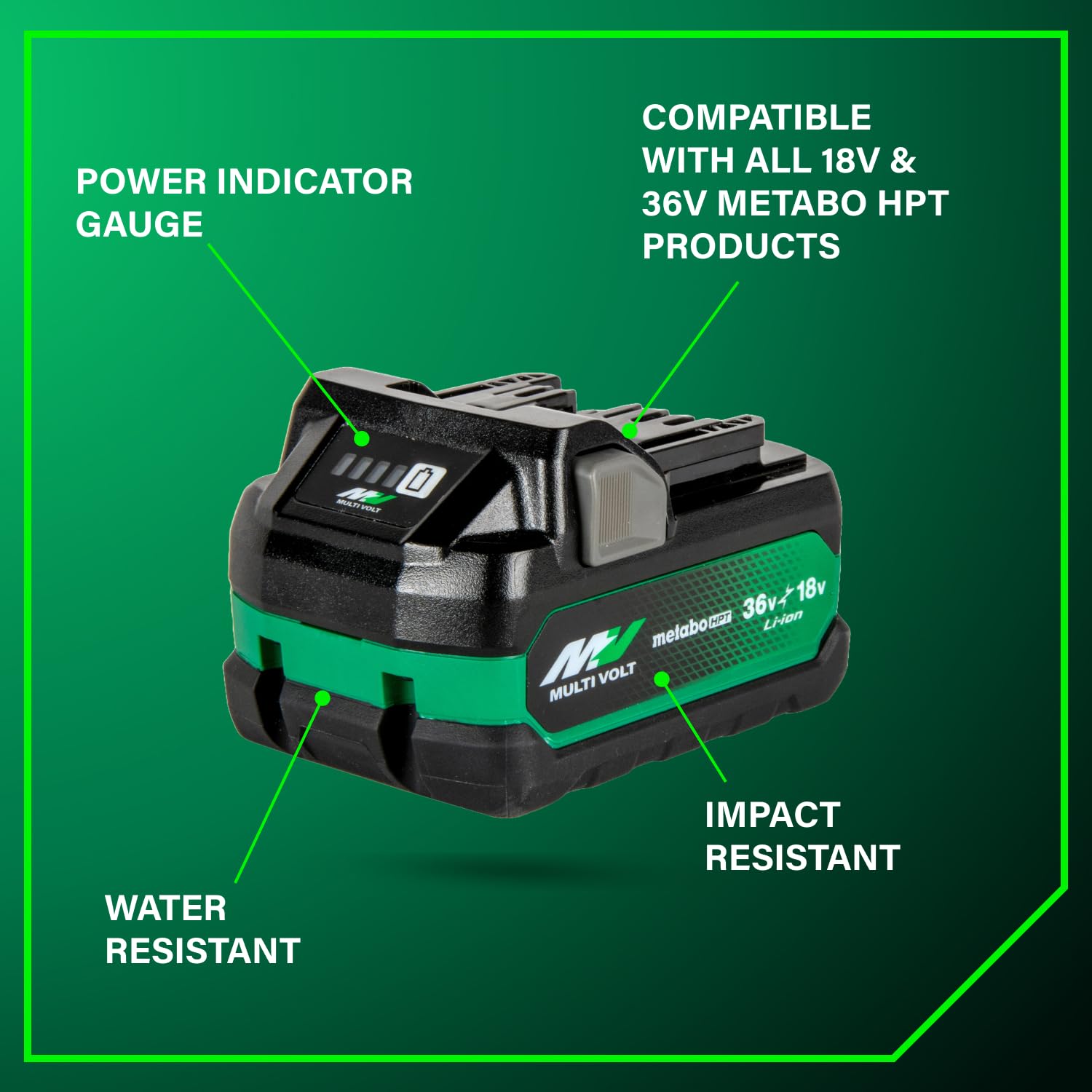 Metabo HPT battery operates to -10°C for cold-weather projects
