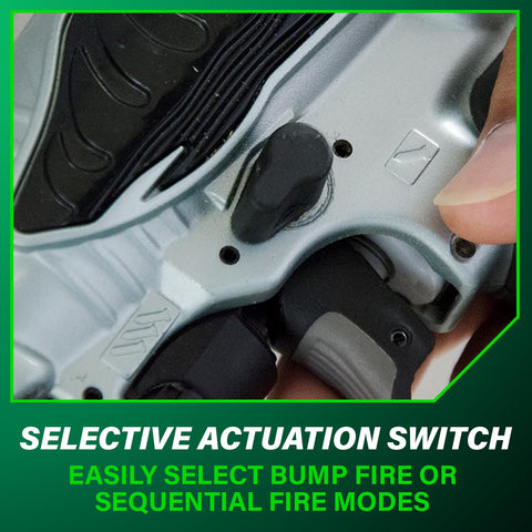 Metabo HPT N3804AB3 angled exhaust keeps the hose clear.