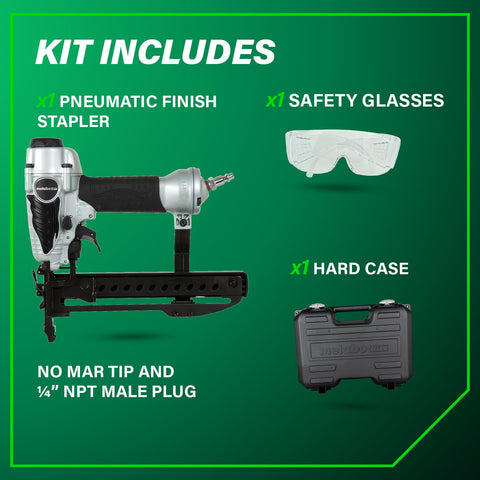 Ergonomic grip on Metabo HPT N3804AB3 reduces fatigue during long sessions.