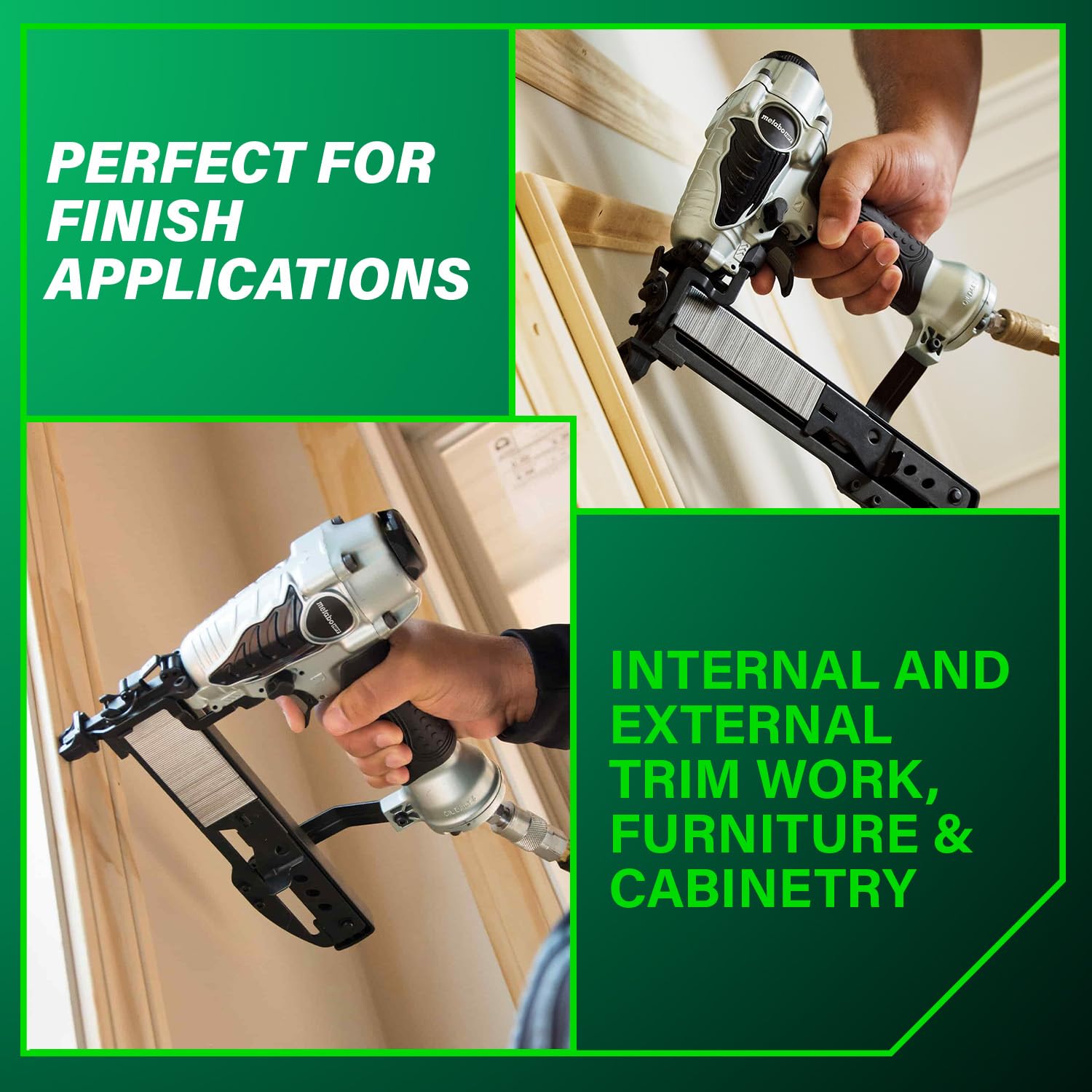 Metabo HPT N3804AB3 magazine loaded with 100 staples.