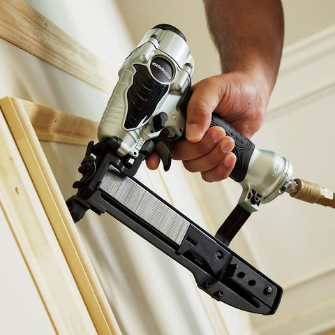 Side view of Metabo HPT N3804AB3 showing ergonomic, lightweight design.