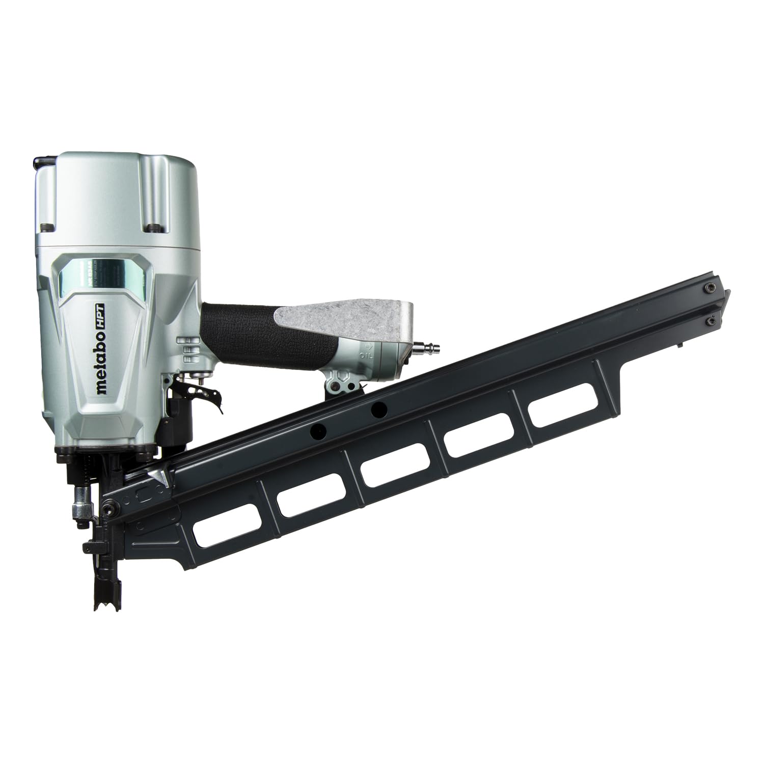 Metabo HPT NR83A5 framing nailer in action delivering precise framing.