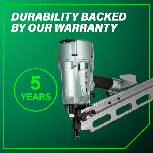 Metabo HPT NR83A5Y cylinder valve drive system delivers fast drive.