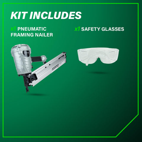 Metabo HPT NR90AES1 balanced design enhances tool stability during framing tasks.