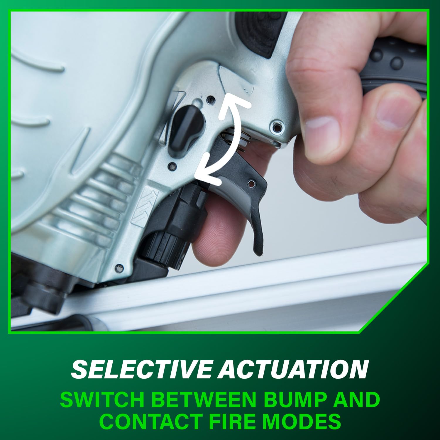 Metabo HPT NR90AES1 lightweight 7.5 lb design enables day-long use.