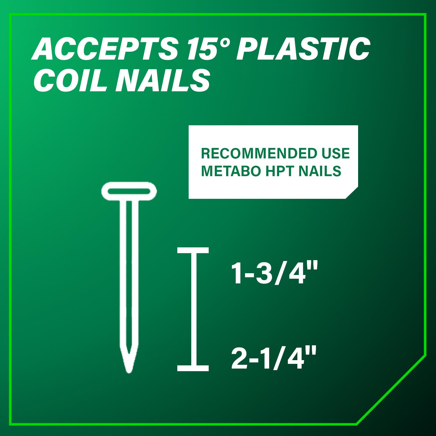 15° plastic coil nails compatible with the NV75A5 for siding tasks