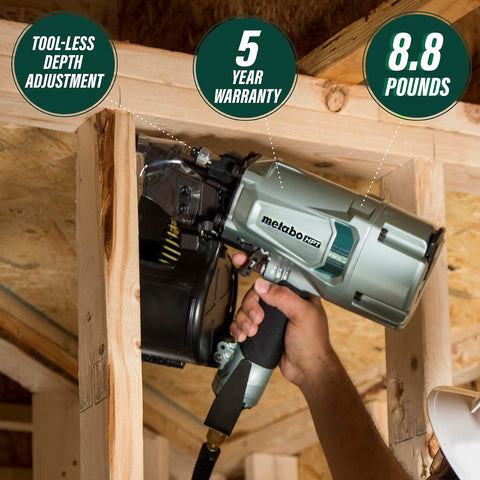 Metabo HPT NV83A5 side magazine for quick reloading