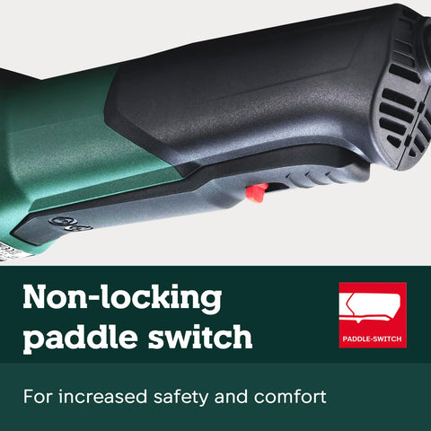 Metabo WP 11-125 Quick ergonomic handle reduces fatigue during long sessions
