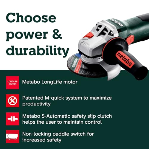 Metabo WP 11-125 Quick efficient cooling supports motor longevity
