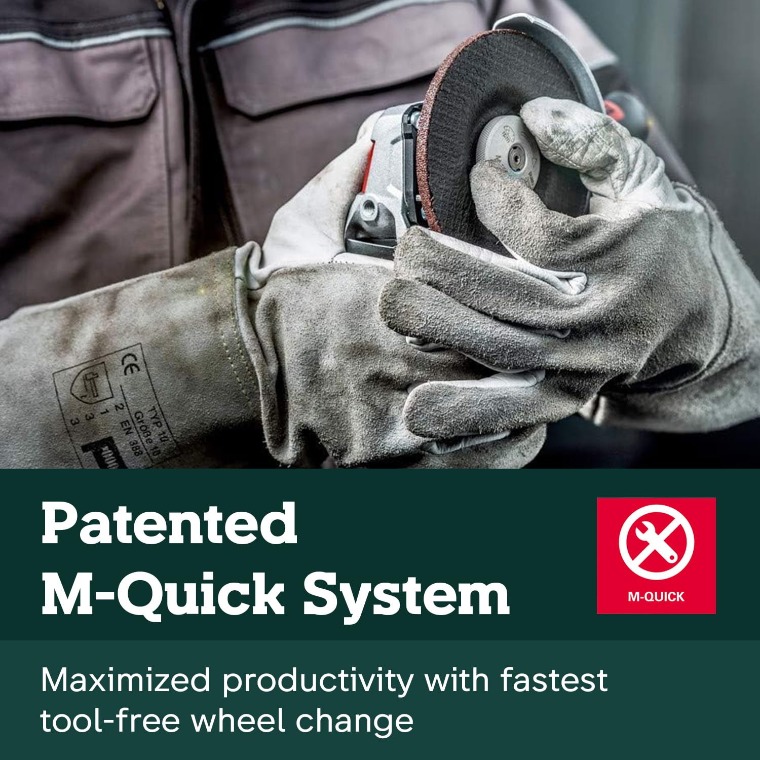 Metabo WP 11-125 Quick rotatable gear housing enables versatile cutting angles