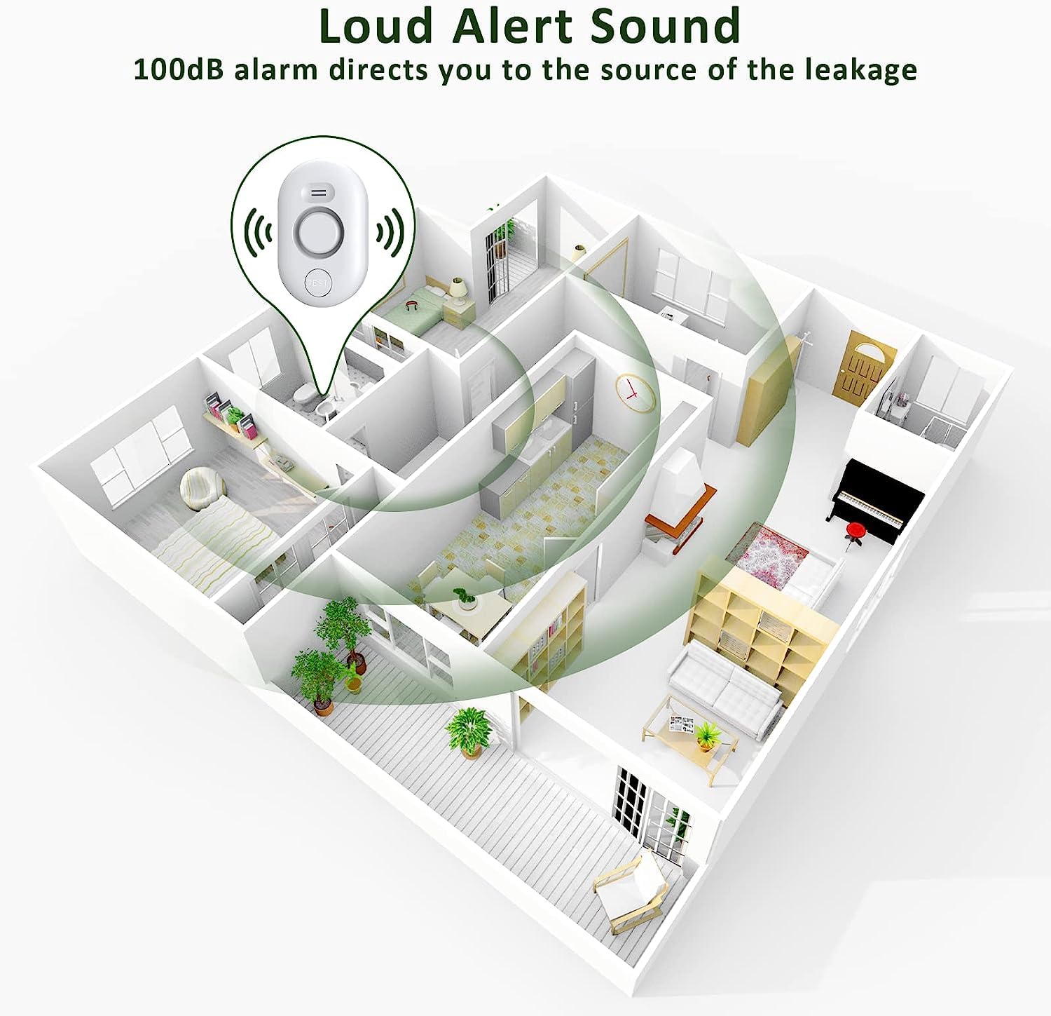 METAK 100 dB alarm heard across the home