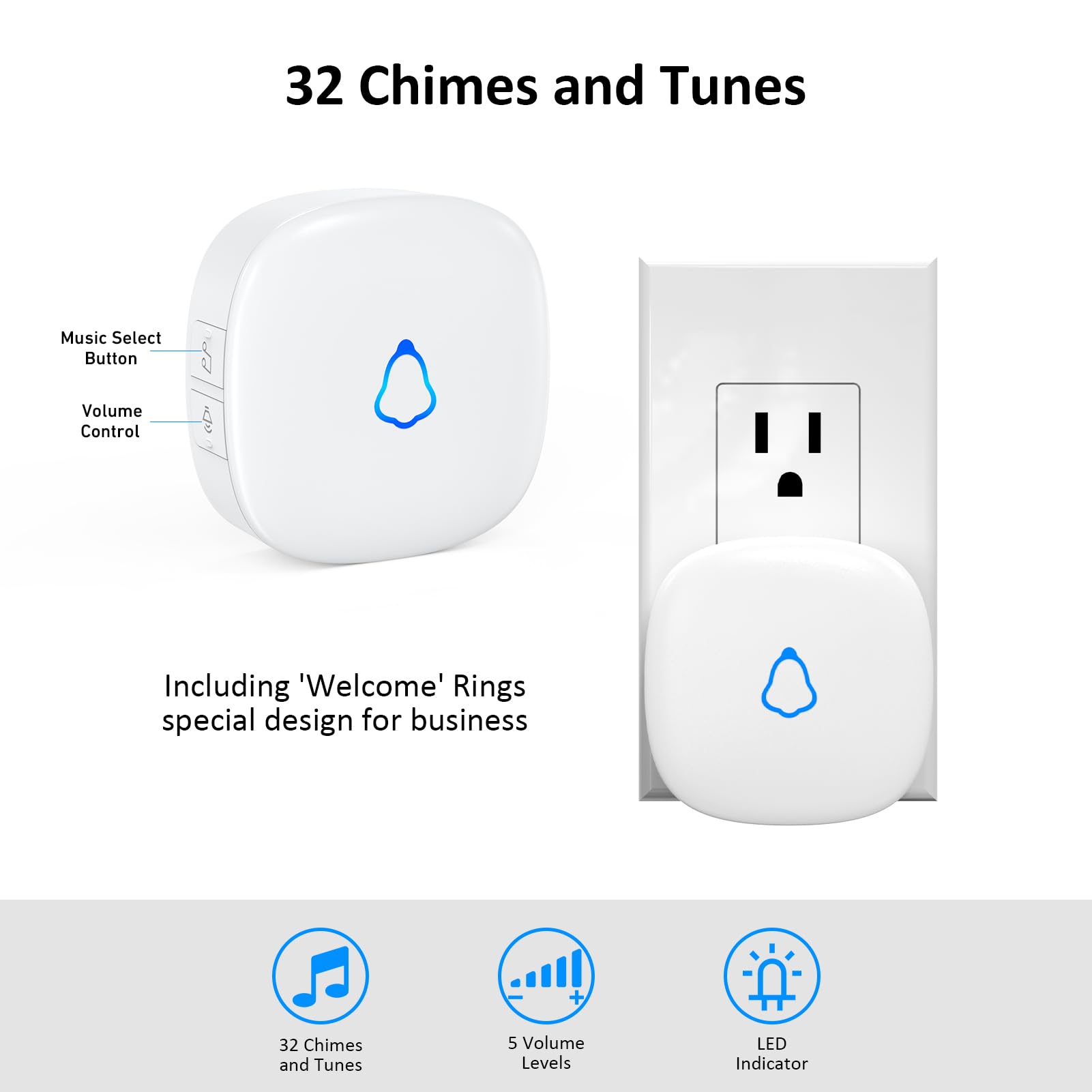 METAK 32 chime options provide customizable alerts for different settings.
