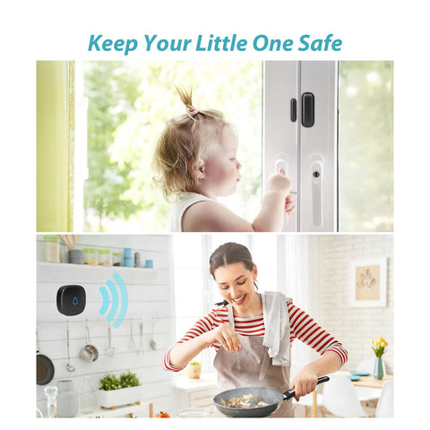 METAK door chime with 58 tones for customizable alert sounds.