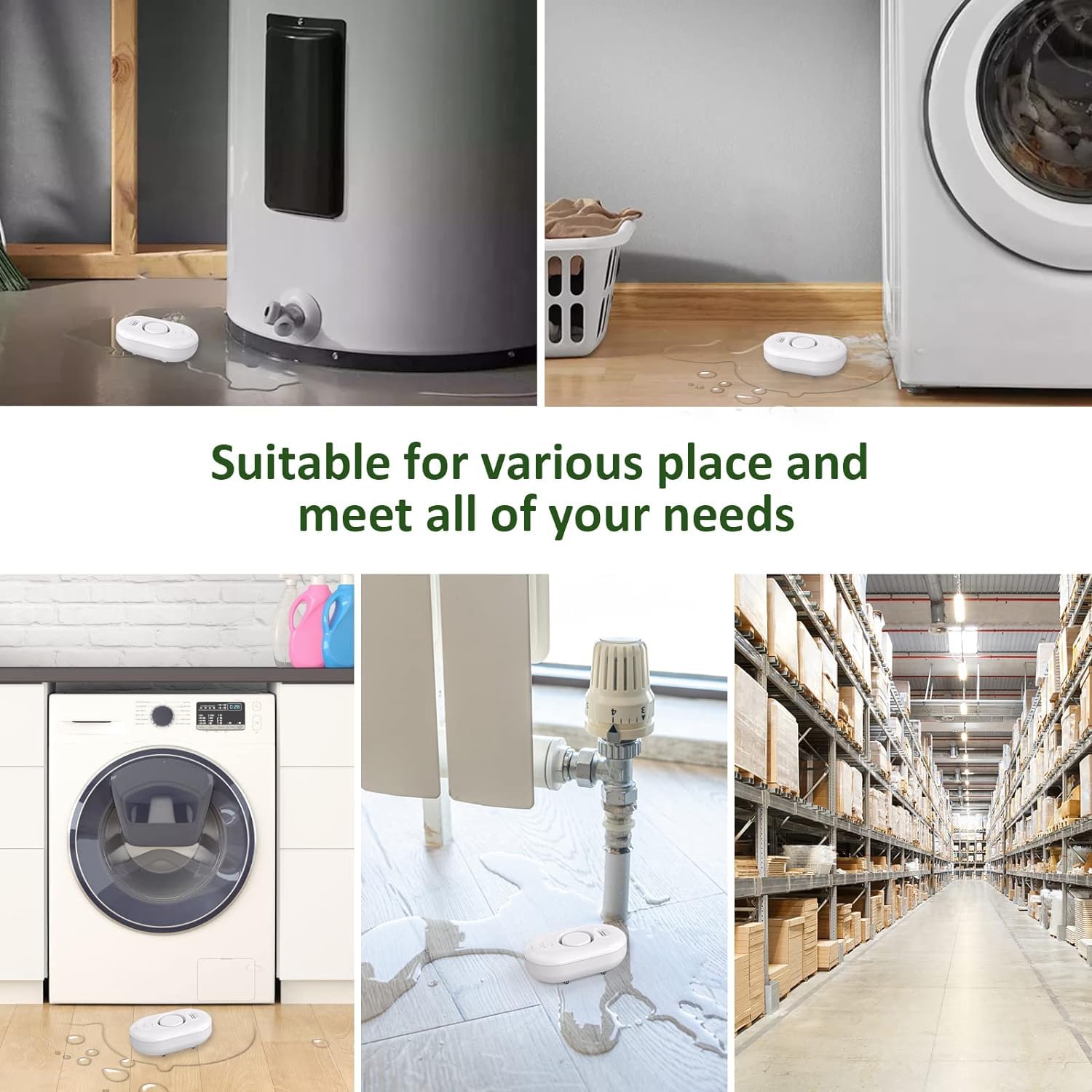 METAK floor moisture detection enables discreet placement in bathrooms or basements