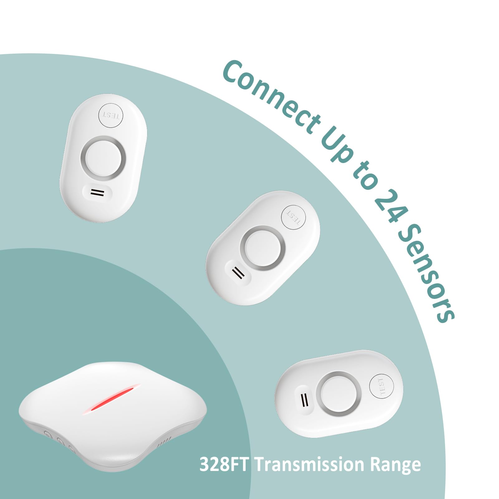 Coverage up to 328 feet enables multi-room leak monitoring.
