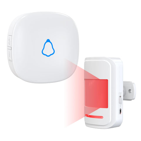 METAK Motion Detector Door Chime shows a compact sensor for instant entry alerts.