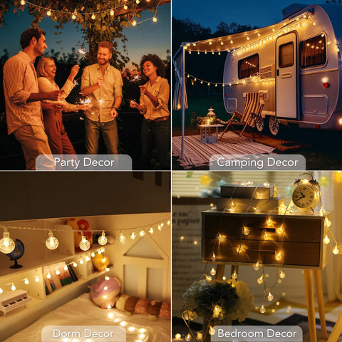 Metaku Globe String Lights PVC tube protection for longevity