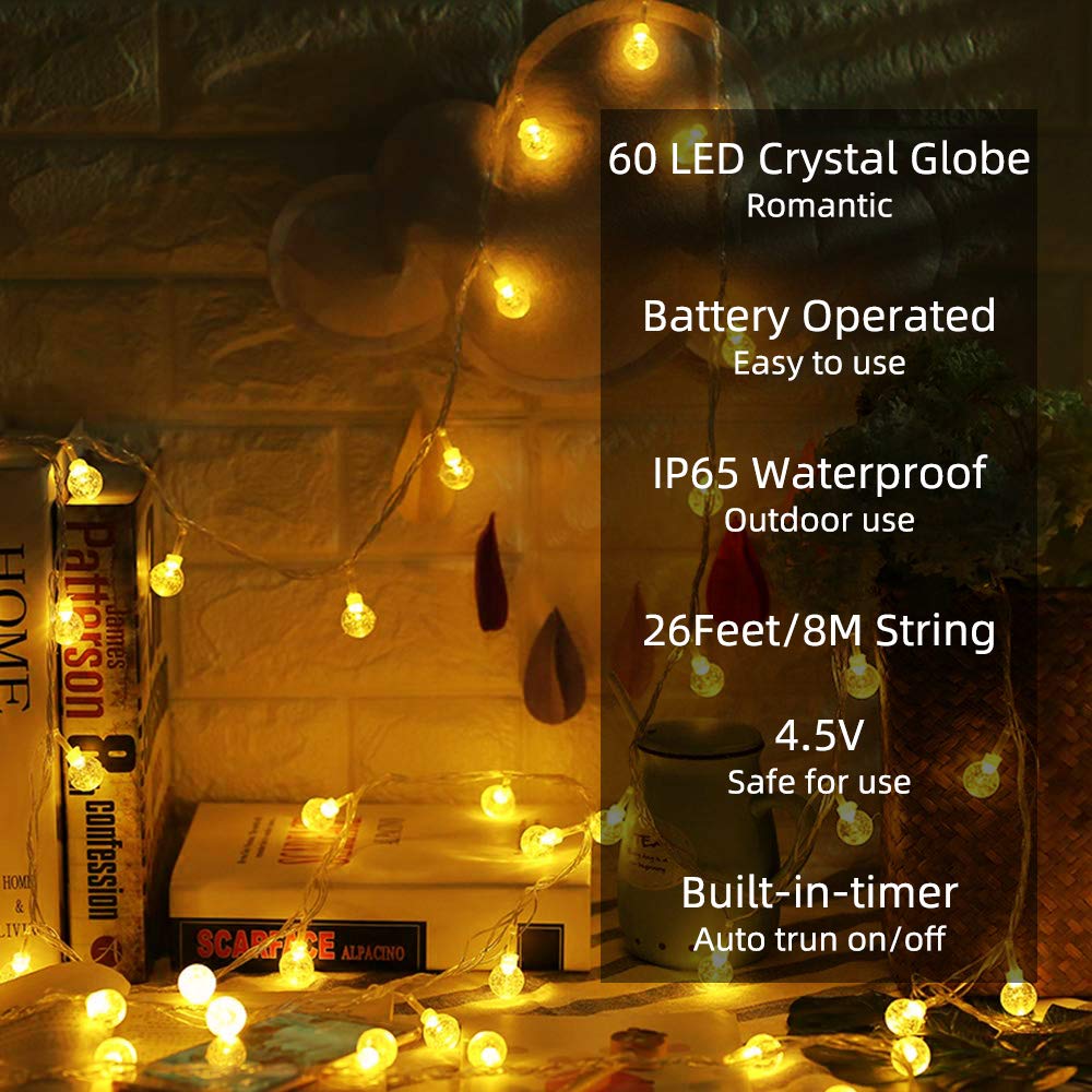 Metaku Globe String Lights remote control for easy mode changes