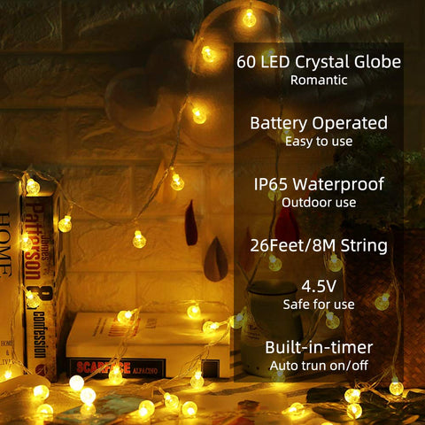 Metaku Globe String Lights remote control for easy mode changes