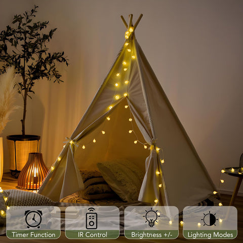 Metaku Globe String Lights warm white glow for cozy evenings