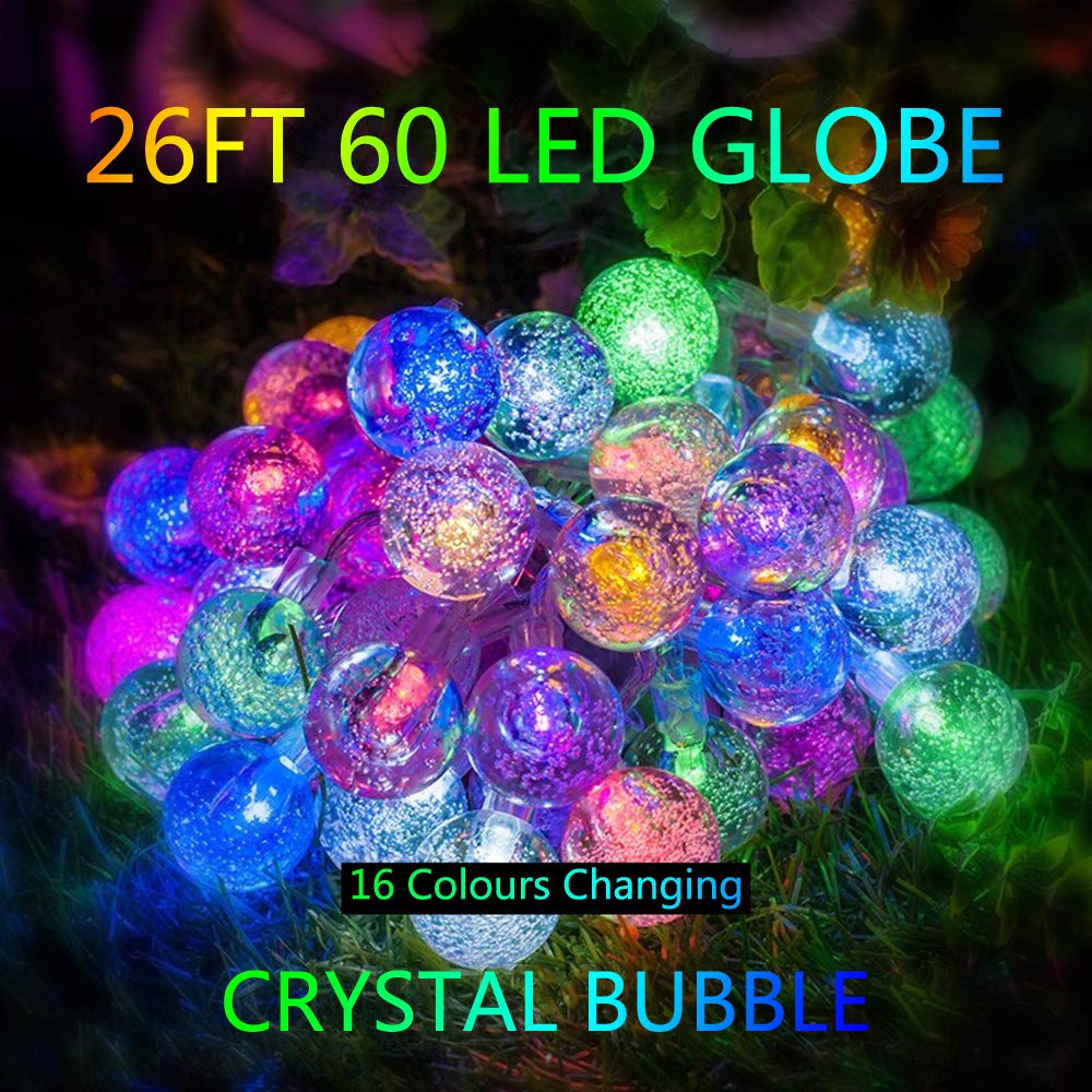 Metaku RGB globe string lights remote control for easy color and mode changes.