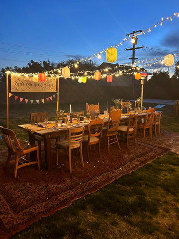 Metany purple lantern adds rich contrast to romantic receptions