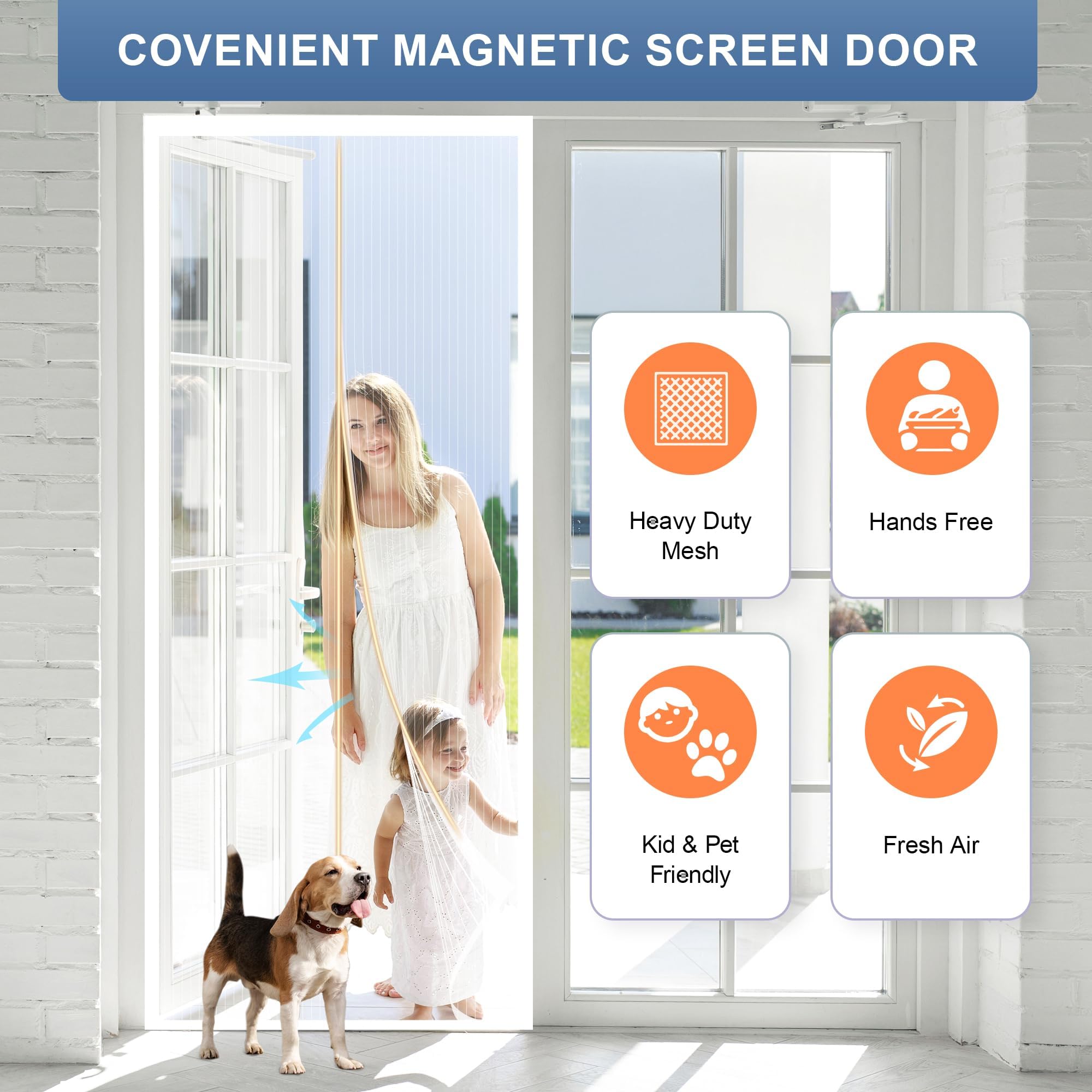 METAONLY screen door 40x84 magnets shown for strong closure