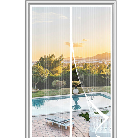 METAONLY magnetic screen door 40x84 setup closeup with install hardware