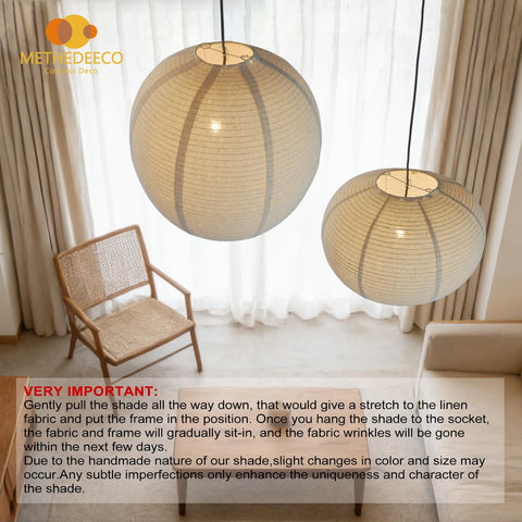 METHEDEECO burlap pendant flatround 16in flat view showcases minimalist disc silhouette for modern spaces