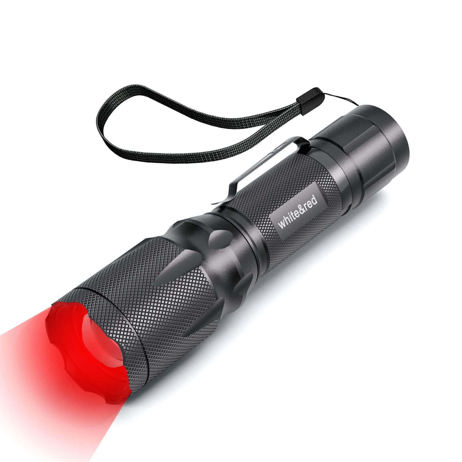 METII Upgraded Red Flashlight with white beam for everyday tasks.