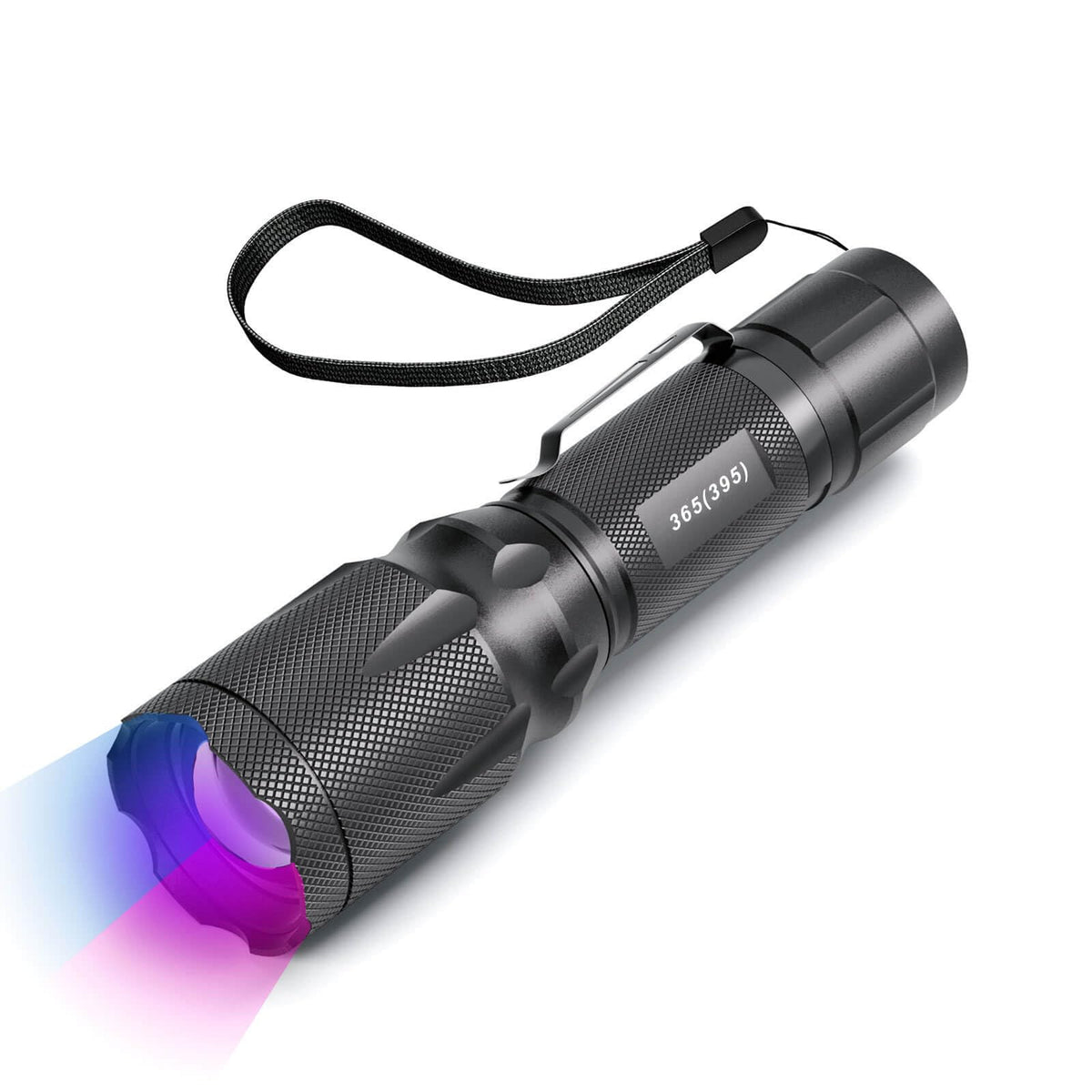 METII UV flashlight dual-mode beams 365nm and 395nm for versatile UV tasks.