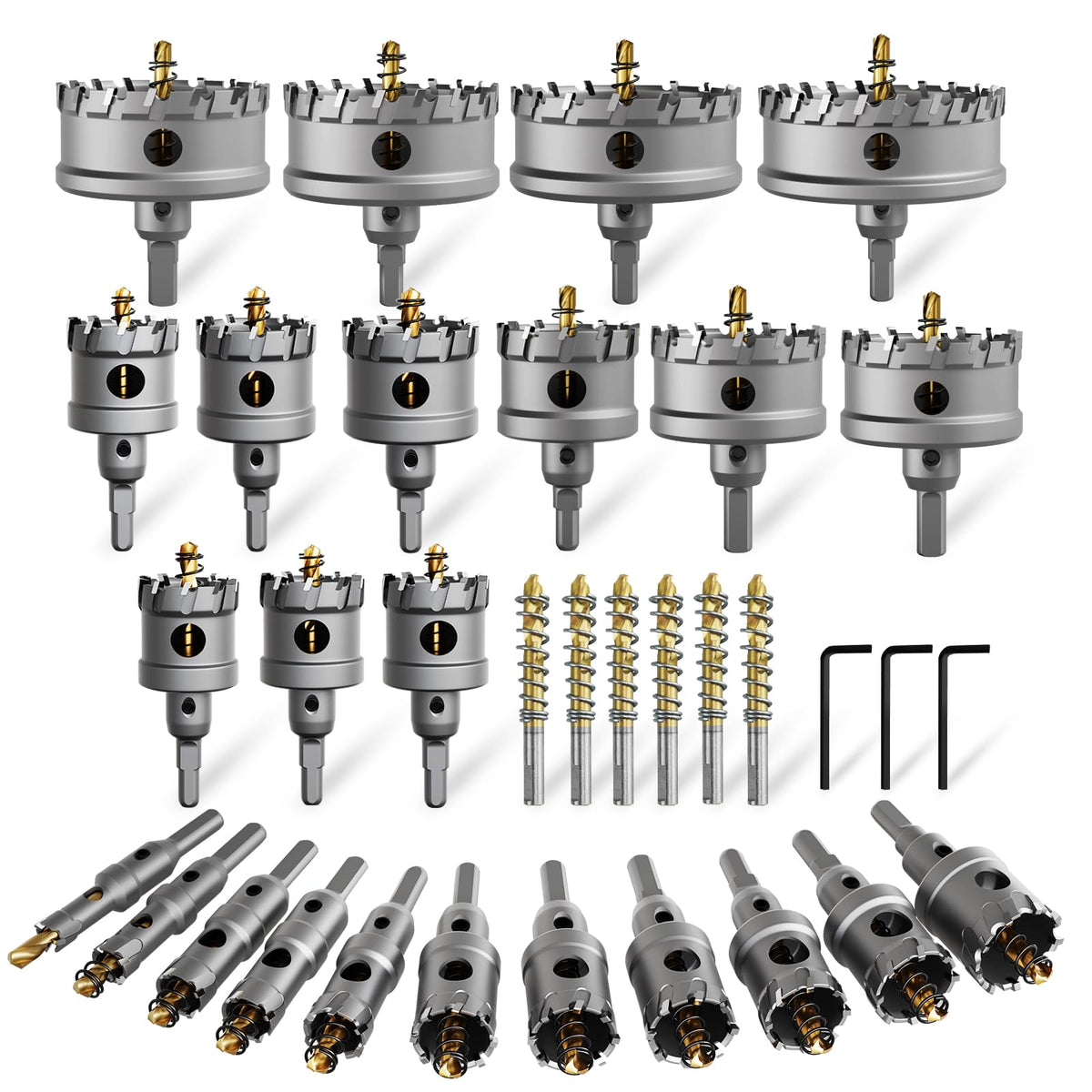 METOTY 33-in-1 hole saw set for versatile metal cutting and drilling.