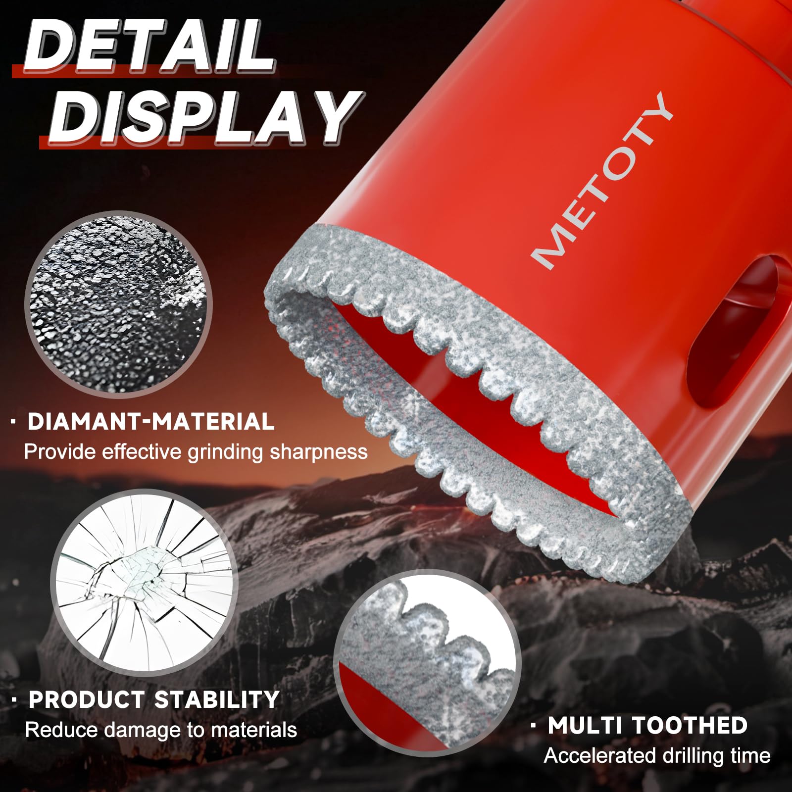 METOTY diamond hole saw 50mm makes large tile openings securely
