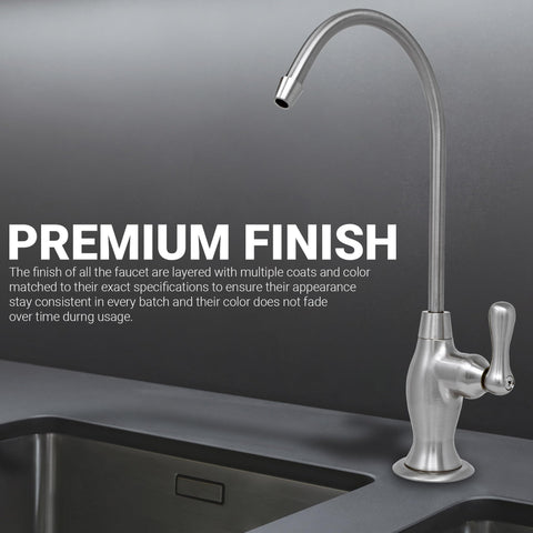 Metpure RO faucet compatible with quarter-inch feed tubes for easy setup.
