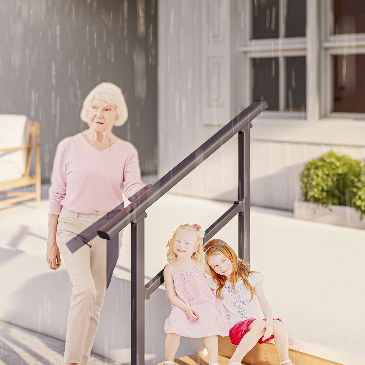 Metty Metal adjustable handrail height for customized stair fit